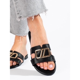 Elegant women's black Shelovet slippers 1