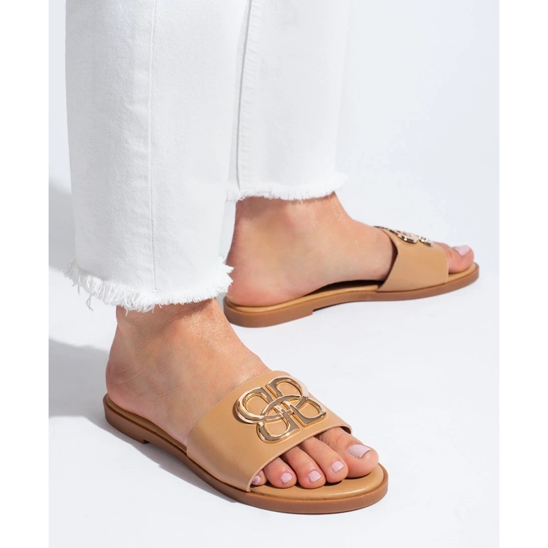 Classic women's black Shelovet slippers beige 2