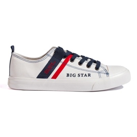 Men's white sneakers made of ecological leather Big Star LL174005 1