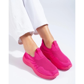Women's openwork sports shoes fuchsia Shelovet pink 1