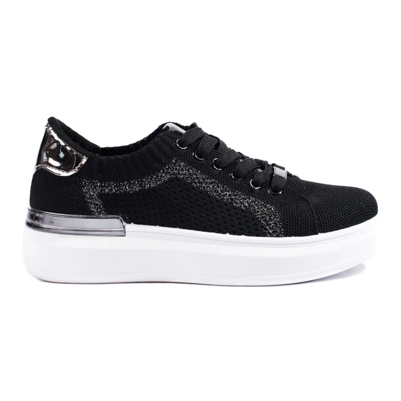 Textile sneakers on the platform Shelovet black 2