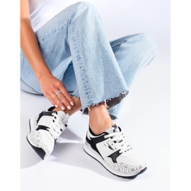Shelovet women's sports shoes in black and white 2