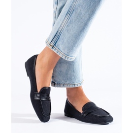 Women's elegant black Shelovet loafers 1
