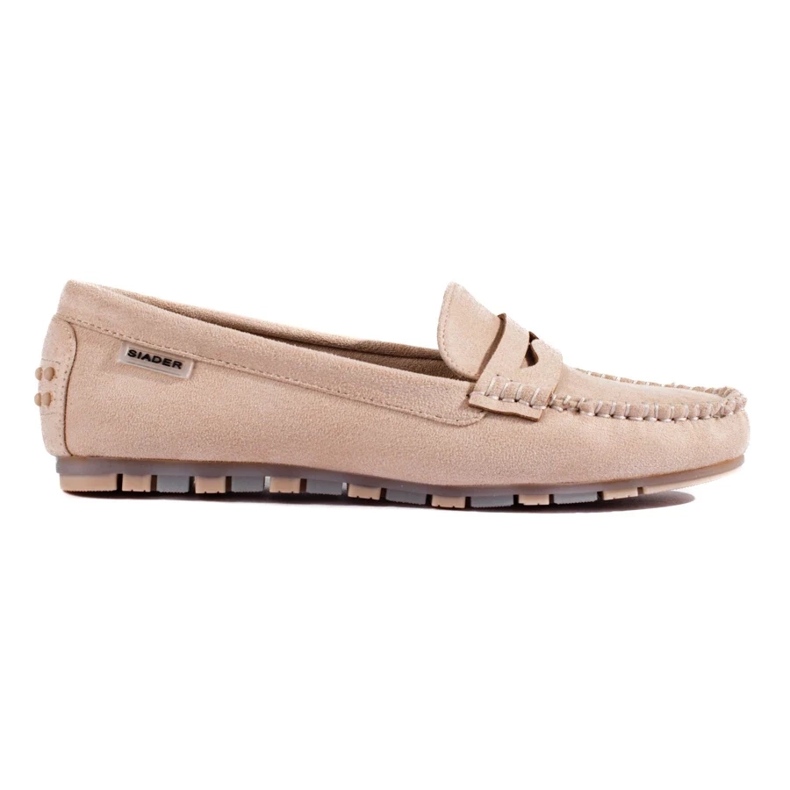 Women's beige suede loafers from Shelovet 1