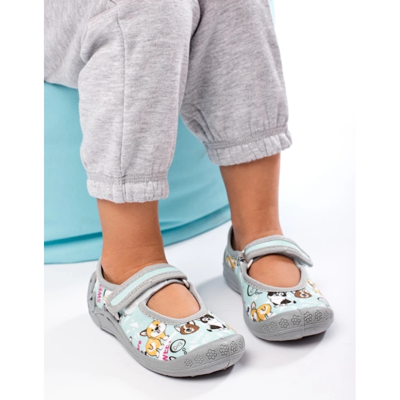 SHELOVET Children's slippers for kindergarten with 3F dogs blue 2 SHELOVET Children's slippers for kindergarten with 3F dogs blue 2