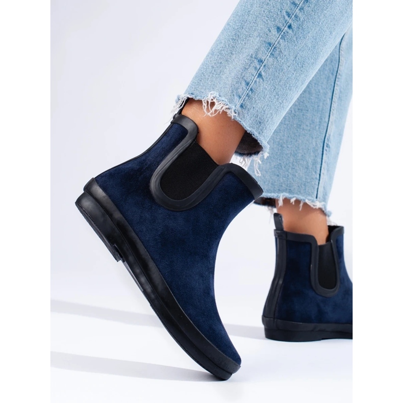 W. Potocki Suede insulated wellies navy blue from Potocki 1