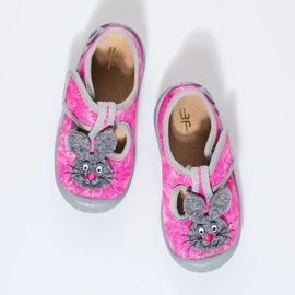 Velcro slippers for girls pink marble Shelovet 1