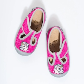 Velcro slippers pink unicorn Shelovet for girls 1