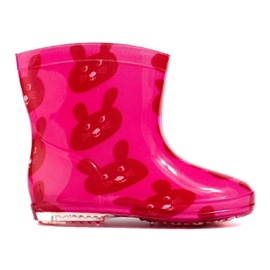 Girl's pink wellies with Shelovet bunnies 1