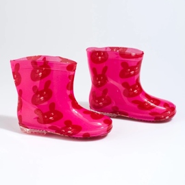 Girl's pink wellies with Shelovet bunnies 2