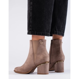 Women's dark beige Shelovet suede boots 1