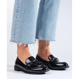 Shelovet black lacquer classic loafers 1