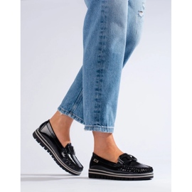 Patent black Shelovet platform loafers 2