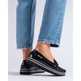 Patent black Shelovet platform loafers 1