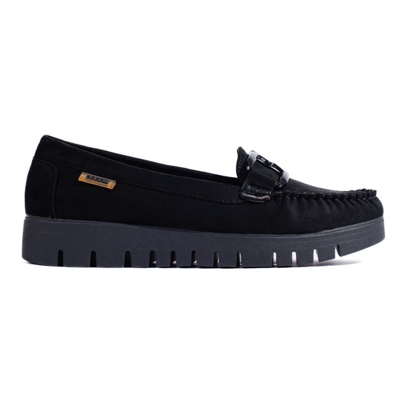Goodin Suede black moccasins with a thick sole 2