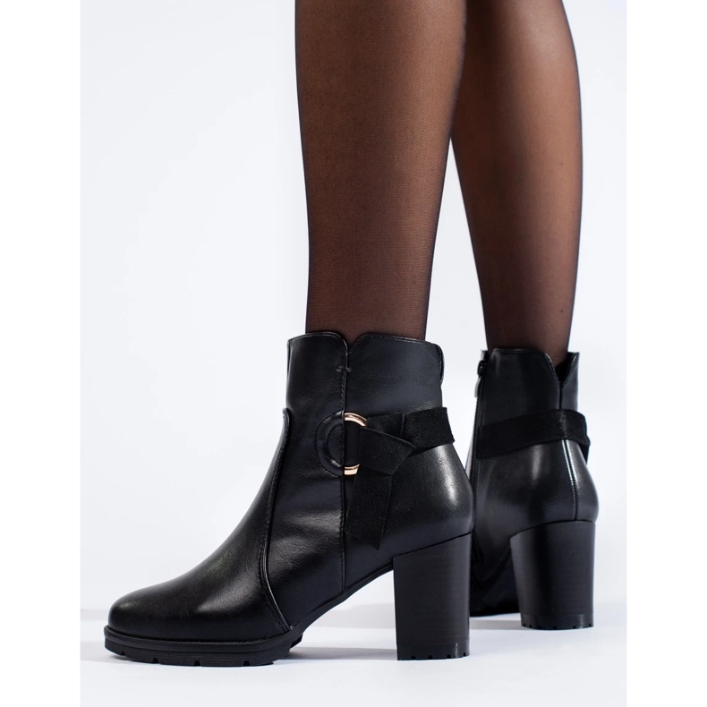 Comfortable black Shelovet high-heeled ankle boots 1 Comfortable black Shelovet high-heeled ankle boots 1