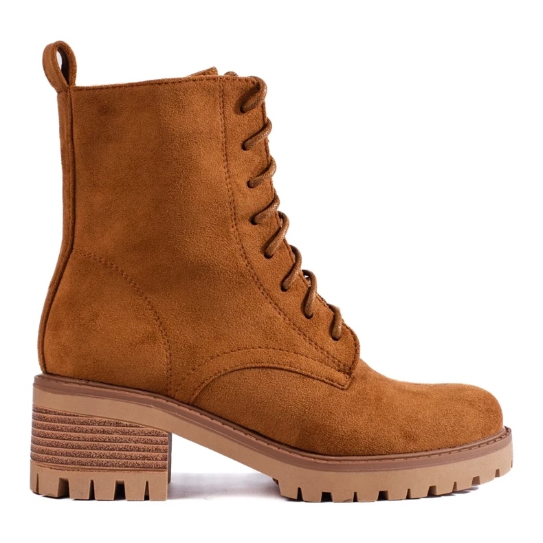 Shelovet brown women's lace-up ankle boots 2