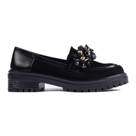 Women's black suede loafers from Shelovet 1