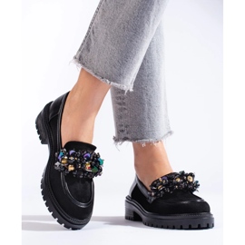 Women's black suede loafers from Shelovet 2
