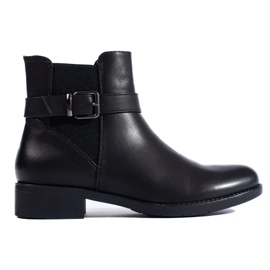 Black women's ankle boots with Shelovet rubber insert 1
