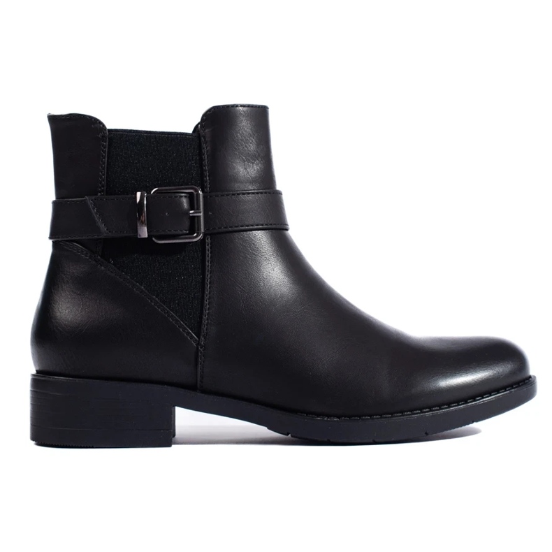 Black women's ankle boots with Shelovet rubber insert 1
