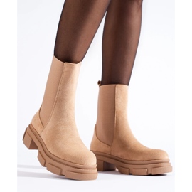 Beige suede Shelovet high Chelsea boots 1