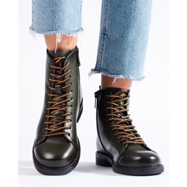 Vinceza dark green women's lace-up boots 2
