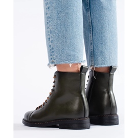 Vinceza dark green women's lace-up boots 1