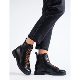 Vinceza black women's lace-up workers' boots 1