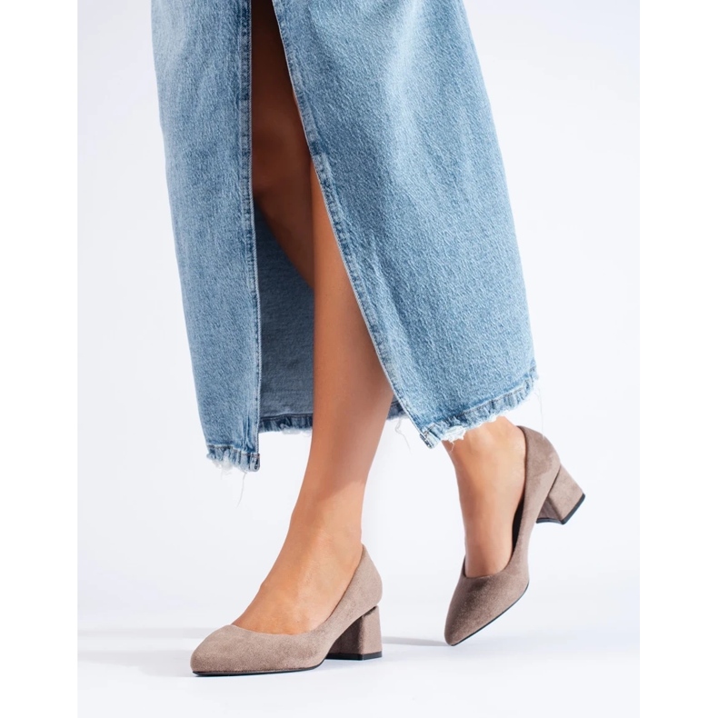 Beige Shelovet suede low-heeled pumps 2 Beige Shelovet suede low-heeled pumps 2