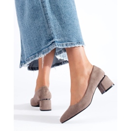 Beige Shelovet suede low-heeled pumps 1 Beige Shelovet suede low-heeled pumps 1