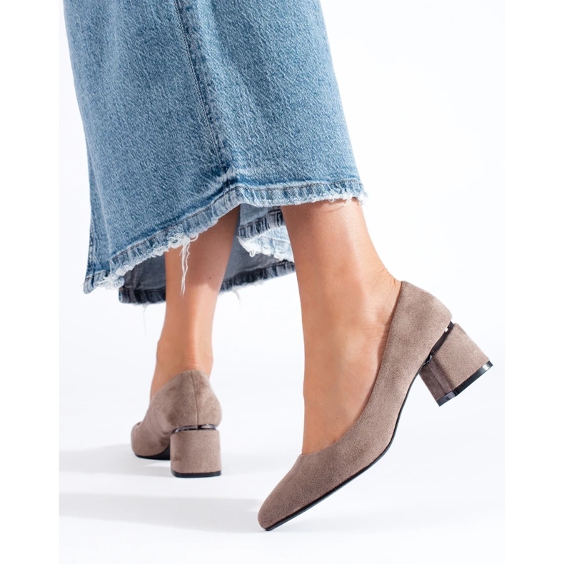 Beige Shelovet suede low-heeled pumps 1 Beige Shelovet suede low-heeled pumps 1