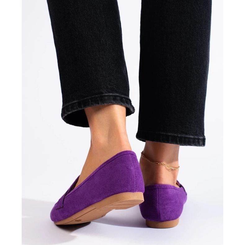 Comfortable women's suede lords, purple Shelovet 1