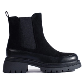 Black suede Chelsea boots by Vinceza 2