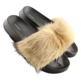 Beige fur slippers S36 beige 2