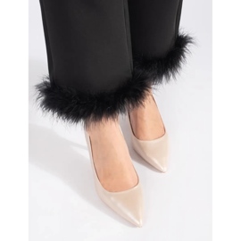 Women's pumps on a high heel beige 1 Women's pumps on a high heel beige 1