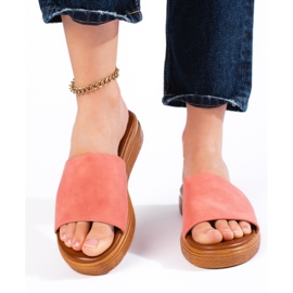 Women's green suede slippers 2