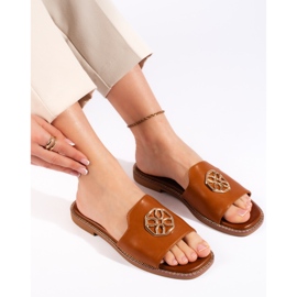 Women's flat camel flip-flops brown 2 Women's flat camel flip-flops brown 2