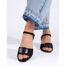 Black elegant high-heeled sandals by Sergio Leone 2 Black elegant high-heeled sandals by Sergio Leone 2