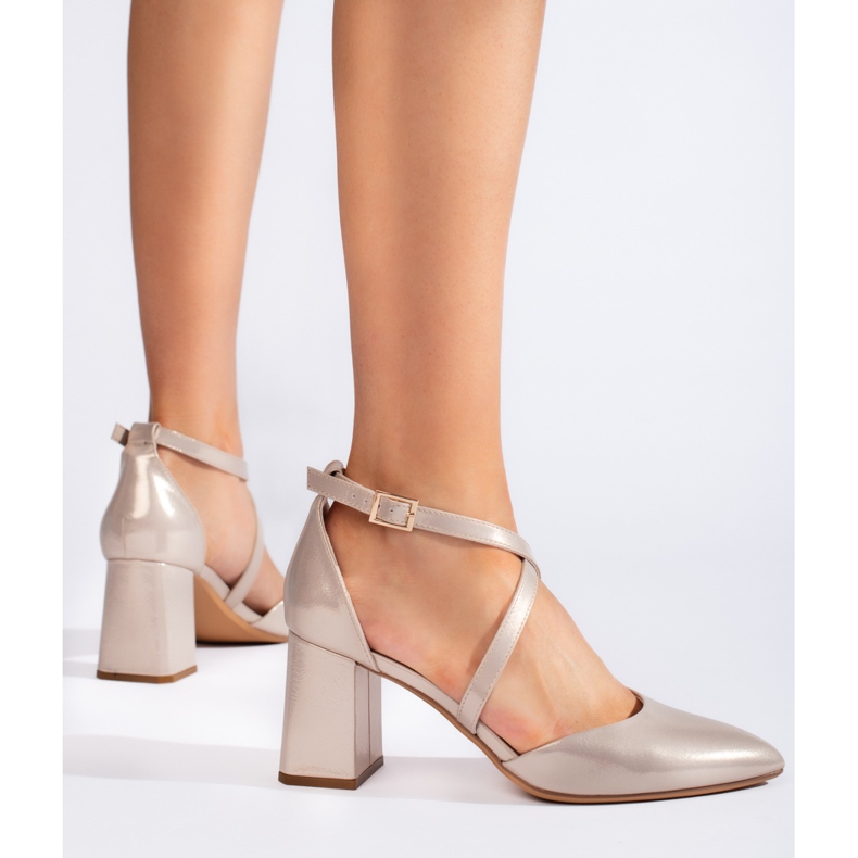 Sergio Leone women's gold pumps golden 2