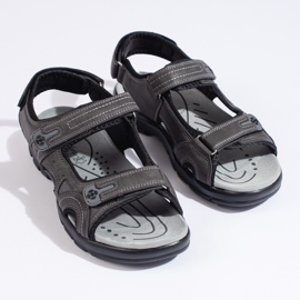 Men's sports sandals with Velcro grey 2