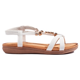White sandals with decorative elements 1