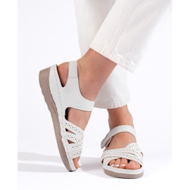 Women's white velcro sandals 2