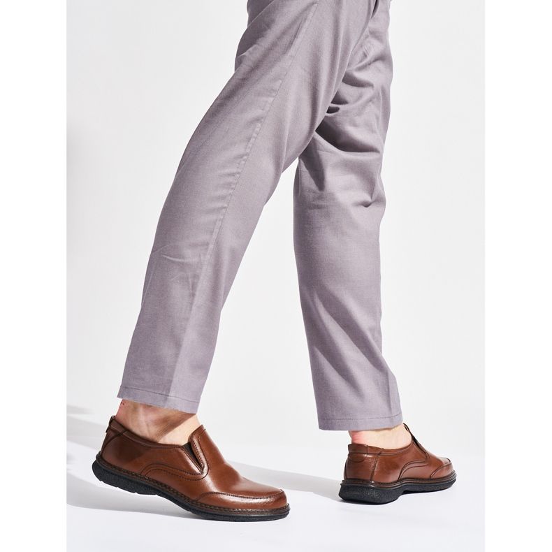 Men's brown slip-on shoes 1