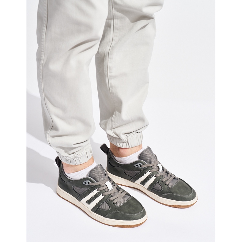 Gray sports shoes made of eco-leather grey 1 Gray sports shoes made of eco-leather grey 1