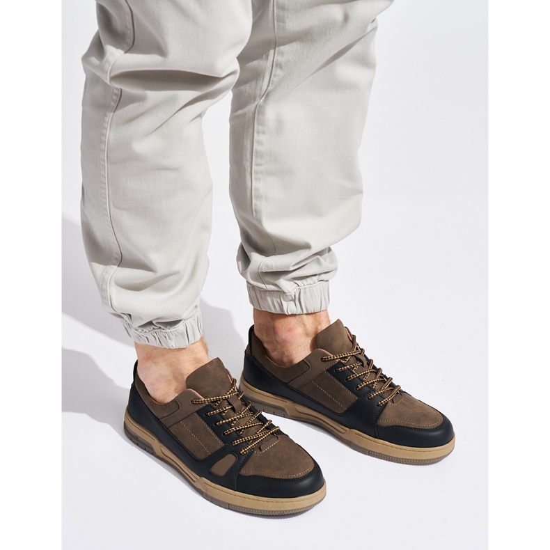 Black and brown men's sports shoes 1