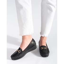 Black women's moccasins with buckle 1 Black women's moccasins with buckle 1