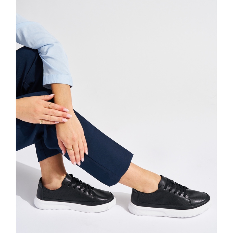 Leather openwork sneakers black Sergio Leone 1