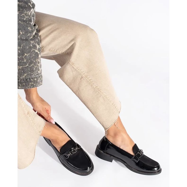 Black elegant women's loafers 2