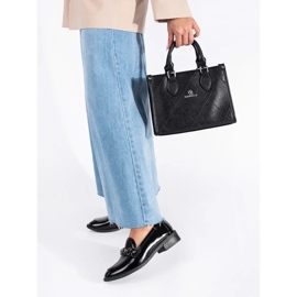 Goodin Lacquered black women's loafers 1